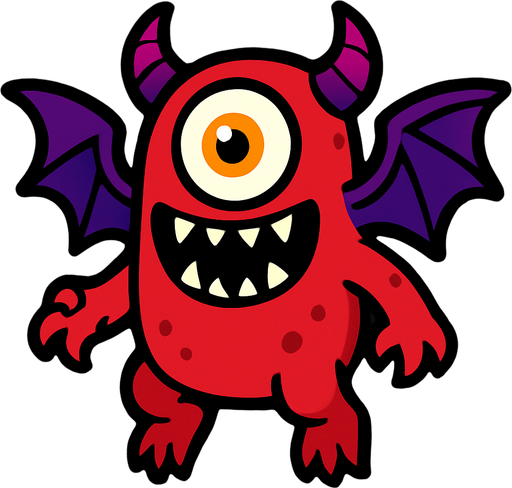 montruo volado.
In-Game asset.  2d.  High contrast.  No shadows