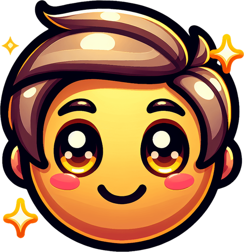a cute cool looking emoji face.
Single Game Texture. In-Game asset. 2d. Blank background. High contrast. No shadows.