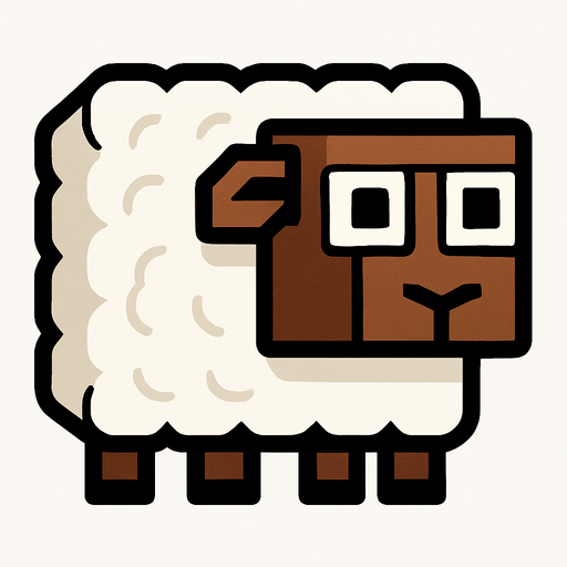 sheep but square.
In-Game asset.  2d.  High contrast.  No shadows