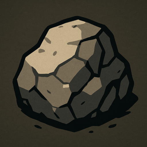 taş parçası.
In-Game asset.  2d.  High contrast.  No shadows