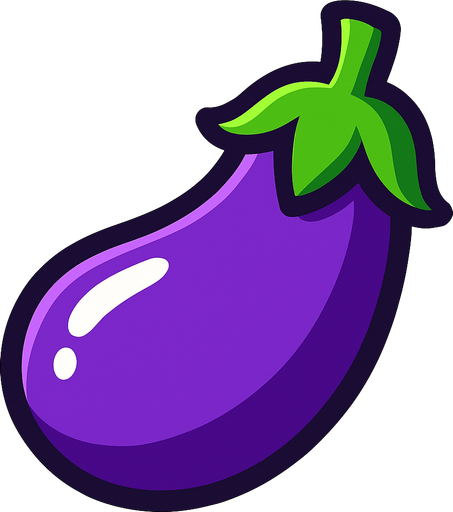 eggplant,purple.
In-Game asset.  2d.  High contrast.  No shadows