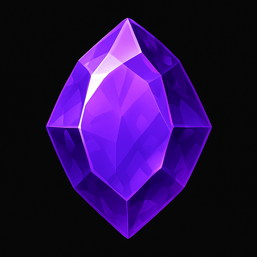 purple gem realistic.
In-Game asset.  2d.  High contrast.  No shadows