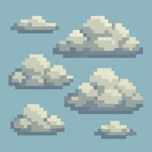 cloudy.
In-Game asset.  No shadows. pixel