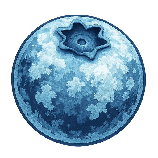 Frozen blueberry.
Single Game Texture.  In-Game asset.  2d.  Blank background.  High contrast.  No shadows