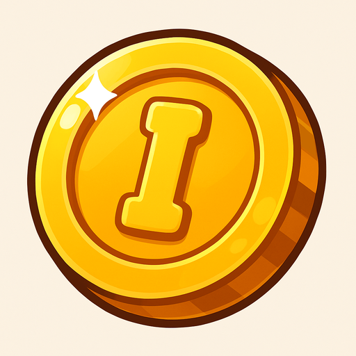 shiny coin.
In-Game asset.  2d.  High contrast.  No shadows