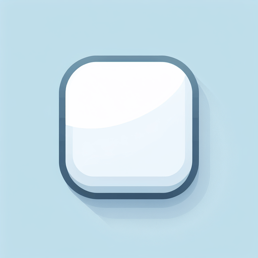 Rounded white square.
Single Game Texture. In-Game asset. 2d. Blank background. High contrast. No shadows.