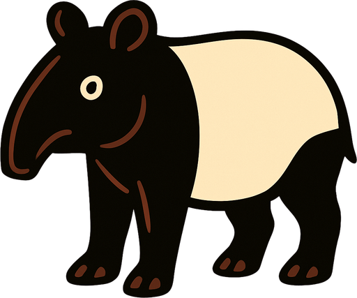 tapir.
In-Game asset.  2d.  High contrast.  No shadows
