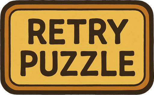 Button with RETRY PUZZLE on it in professor Layton game style artwork 
In-Game asset.  2d.  High contrast.  No shadows