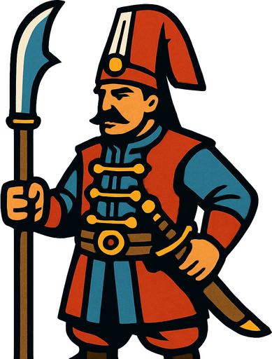 Ottoman Janissary.
In-Game asset.  2d.  High contrast.  No shadows