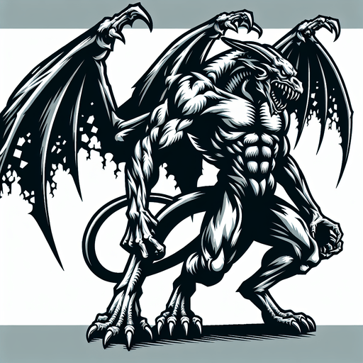 2d evil  winged gargoiyle monster anger taunt
Single Game mTexture.  In-Game asset.  2d.  Blank background.  High contrast.  No shadows