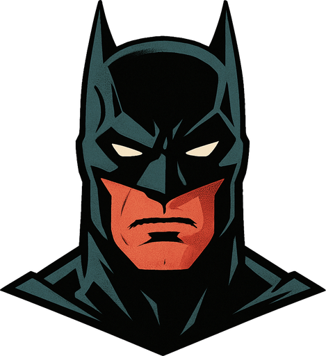 Süper kahraman olan Batman'ın kafasını oluştur.
In-Game asset.  High contrast.  No shadows