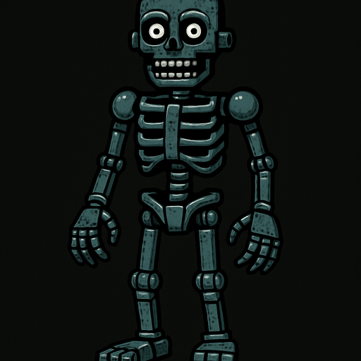 Endoesqueleto animatronico.
In-Game asset.  2d.  High contrast.  No shadows