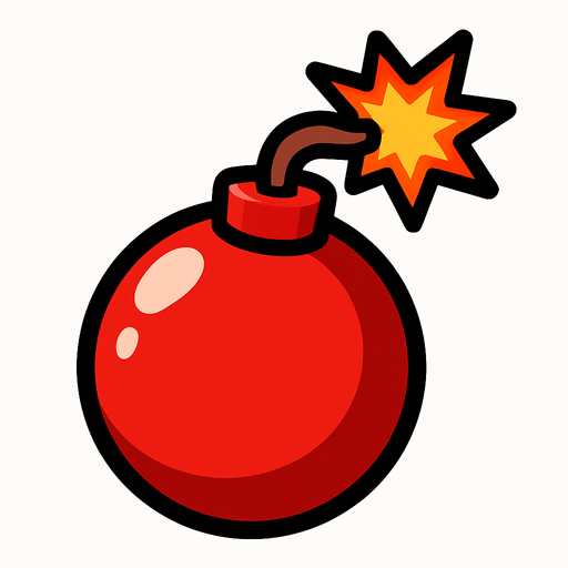 red bomb.
In-Game asset.  2d.  High contrast.  No shadows