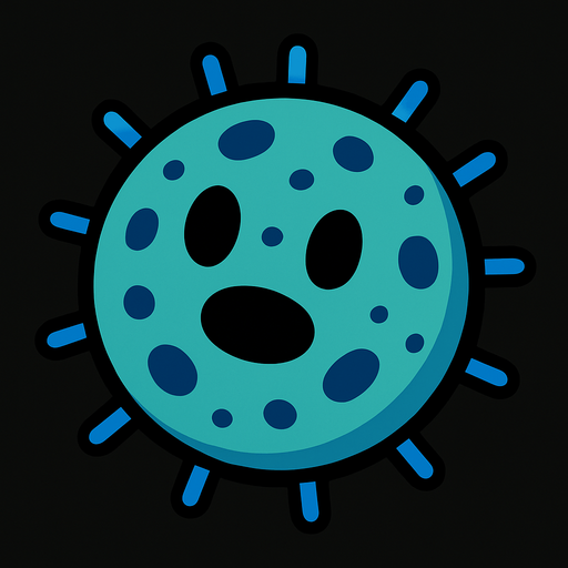 Daire şeklinde bakteri 3d.
In-Game asset.  2d.  High contrast.  No shadows