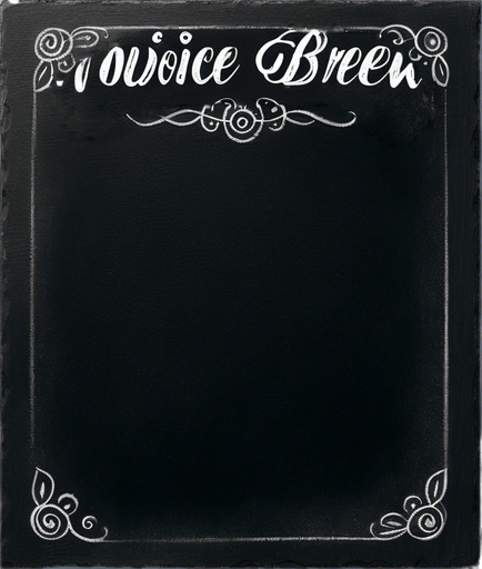 Text "NOVICE BREW" handwritten in white chalk