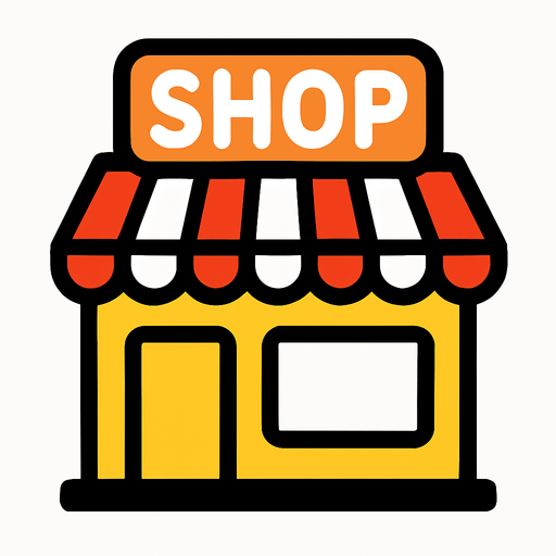 Shop icon.
In-Game asset.  2d.  High contrast.  No shadows