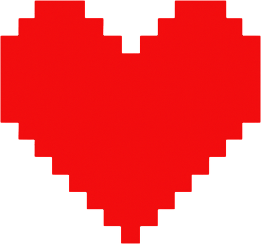 un corazon pixeleado al estilo de DELTARUNE u Undertale.
In-Game asset.  2d.  High contrast.  No shadows