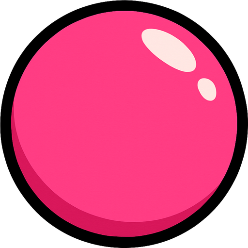 Pink ball.
In-Game asset.  2d.  High contrast.  No shadows