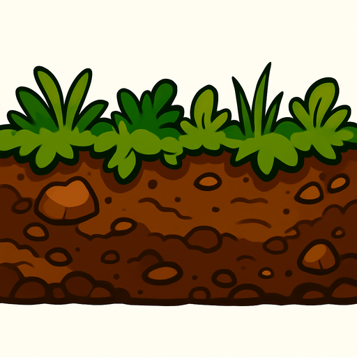 orman toprağı olsun zemin.
In-Game asset.  2d.  High contrast.  No shadows