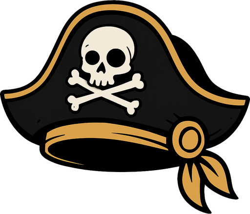 Pirate hat.
In-Game asset.  2d.  High contrast.  No shadows