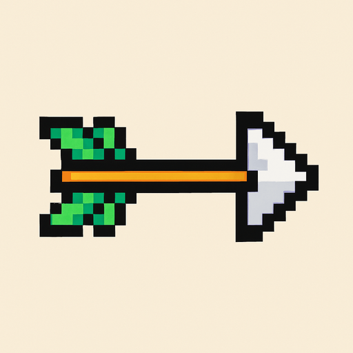 arrow pixel art.
In-Game asset.  2d.  High contrast.  No shadows