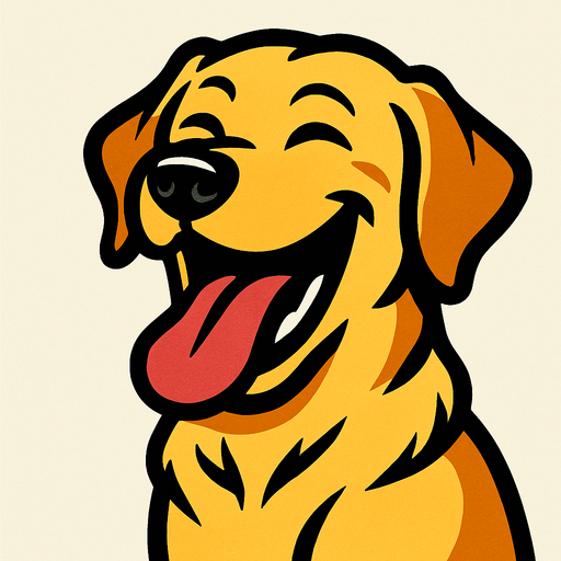 labrador laugh.
In-Game asset.  2d.  High contrast.  No shadows