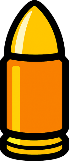 bullet.
In-Game asset.  2d.  High contrast.  No shadows