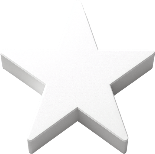 star. 2d. white..
Single Game Texture. In-Game asset. 2d. Blank background. High contrast. No shadows.