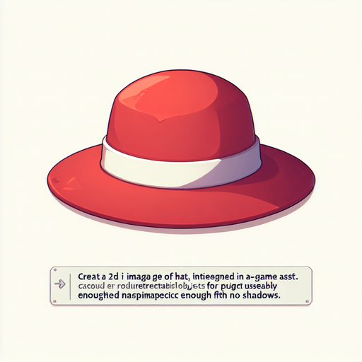 Hat.
Single Game Texture.  In-Game asset.  2d.  Blank background.  No shadows