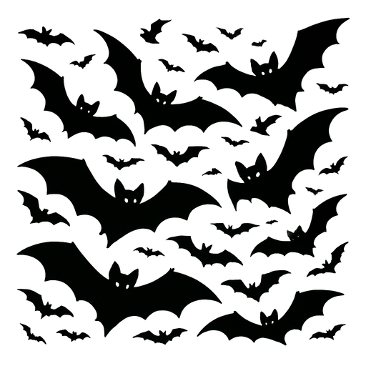 bat swarm.
In-Game asset.  2d.  High contrast.  No shadows