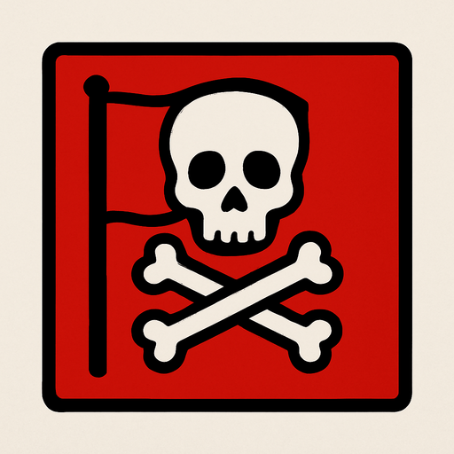 Kırmızı mayın tarlası bayrağı.
In-Game asset.  2d.  High contrast.  No shadows