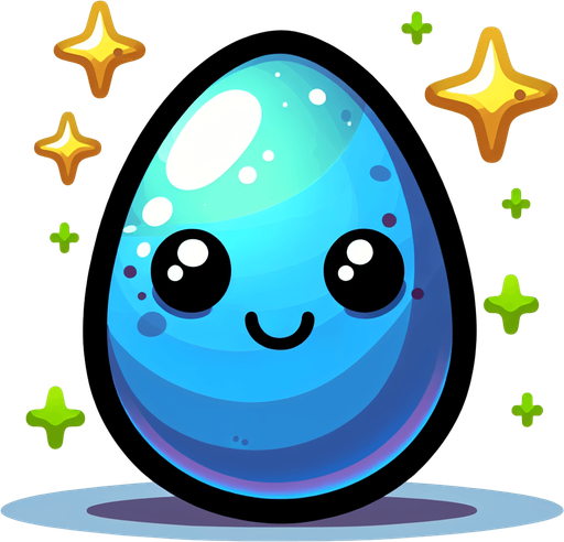 cartoon bonus egg.
Single Game Texture. In-Game asset. 2d. Blank background. High contrast. No shadows.