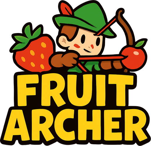Fruit Archer titulo.
In-Game asset.  2d.  High contrast.  No shadows