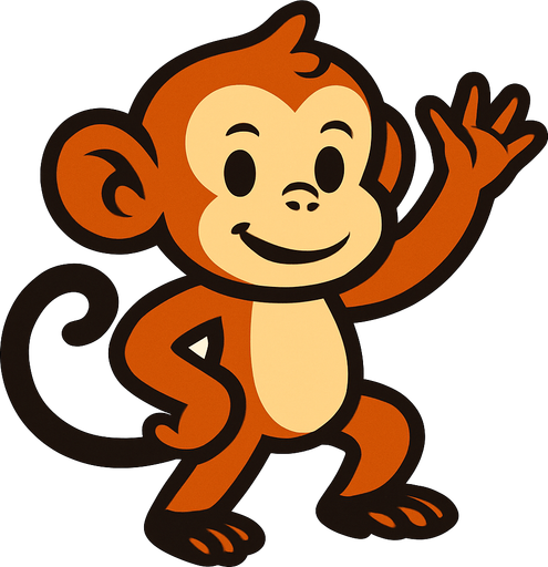 monkey.
In-Game asset.  2d.  High contrast.  No shadows