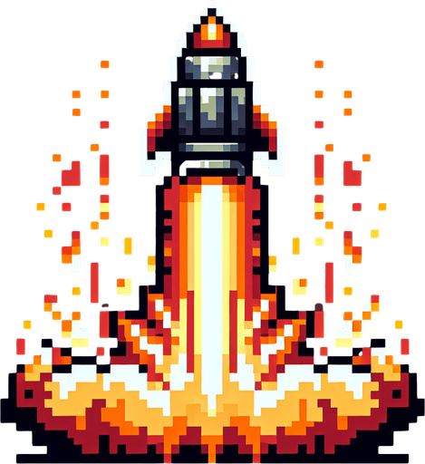 8-bit. 2d. fire from a thruster. vertical position. no background. in game asset..
Single Game Texture. In-Game asset. 2d. Blank background. High contrast. No shadows.