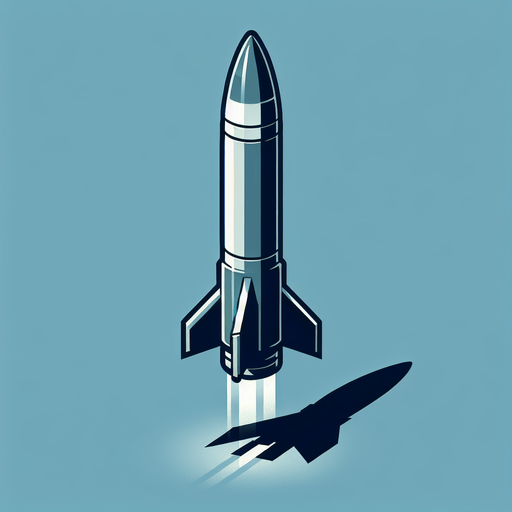 missile.
Single Game Texture.  In-Game asset.  2d.  Blank background.  High contrast.  No shadows