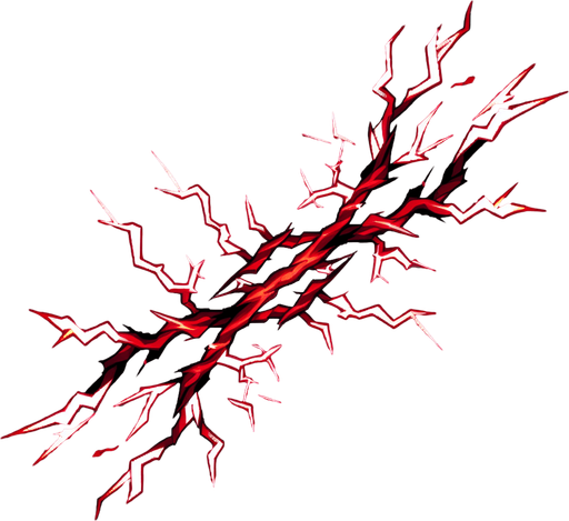 horizontal branch of red light thunder anime style.
Single Game Texture.  In-Game asset.  2d.  Blank background.  High contrast.  No shadows