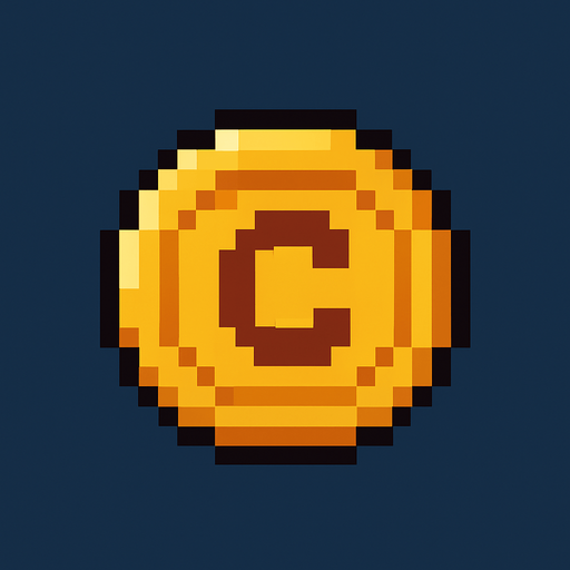 2d pixel art coin.
In-Game asset.  2d.  High contrast.  No shadows