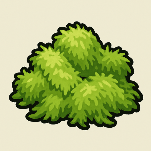 light green moss.
In-Game asset.  2d.  High contrast.  No shadows