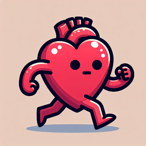 ayakları olan animasyon bir kalp.
Single Game Texture. In-Game asset. 2d. Blank background. High contrast. No shadows.