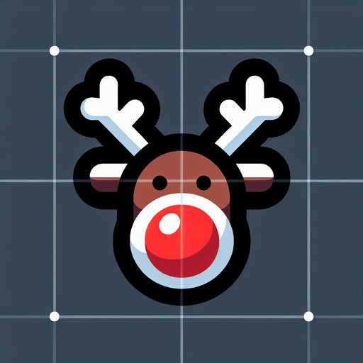 rudolf the red nose raindeer Single Game Texture. In-Game asset. 2d. Blank background. High contrast. No shadows.