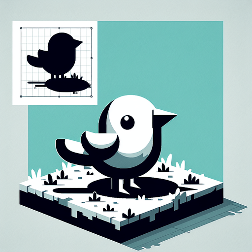 Bird.
Single Game Texture. In-Game asset. 2d. Blank background. High contrast. No shadows.