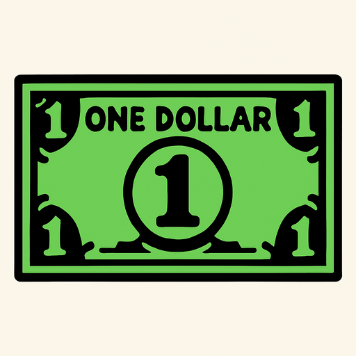 1 dolar.
In-Game asset.  2d.  High contrast.  No shadows
