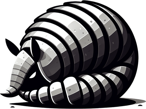 Un armadillo hecho bolita.
Single Game Texture.  In-Game asset.  2d.  Blank background.  High contrast.  No shadows