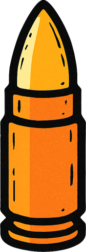 a bullet.
In-Game asset.  2d.  High contrast.  No shadows