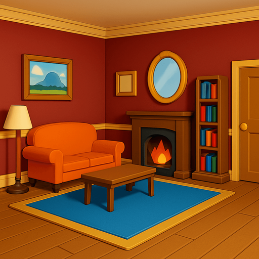 Classic Room.
In-Game asset.  High contrast.  No shadows. 3D