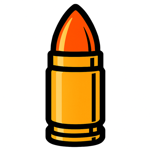 Bullet.
In-Game asset.  2d.  High contrast.  No shadows