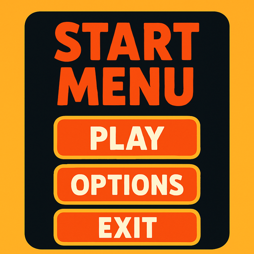 Start Menu.
In-Game asset.  2d.  High contrast.  No shadows