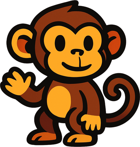 monkey.
In-Game asset.  2d.  High contrast.  No shadows