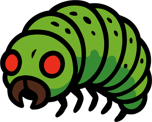 larvae bug.
In-Game asset.  2d.  High contrast.  No shadows